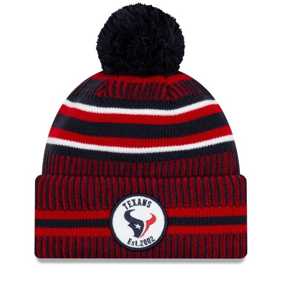 Houston Texans New Era 2019 NFL Sideline Home Official Sport Knit Hat Navy/Red. - Picture 1 of 4